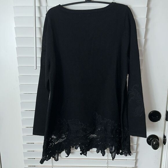 Chico’s Sz 1 Cashmere Lace pullover Sweater - Picture 7 of 12